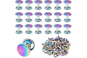 60 Sets Rainbow Leather Rivets Double Cap Rivet Rivets Kit for Leather Craft Projects Rivets Leather Decoration Rivet Studs f