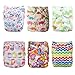 ALVABABY 6pcs Pack Pocket Washable Reusable Cloth Diaper with 2 Inserts Each 6DM09