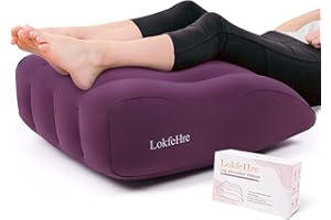 LOKFEHRE Wedge Pillow for Sleeping - Inflatable Leg Elevation Pillow for Swelling,Circulation,Leg & Back Pain Relief,Leg Support Polyvinyl Chloride Pillow for After Aurgery,Hip (Purple, Medium)