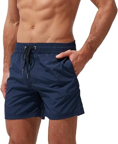 mens solid color swim trunks