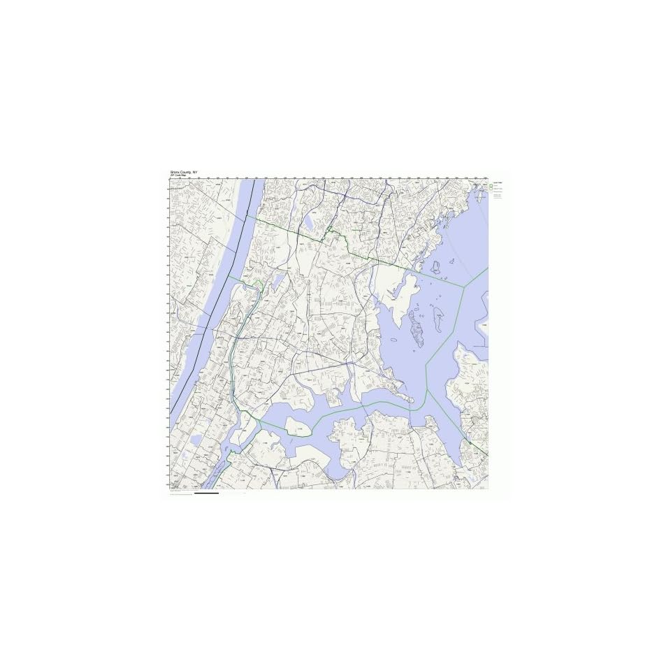 Bronx County, New York NY ZIP Code Map Not Laminated on PopScreen