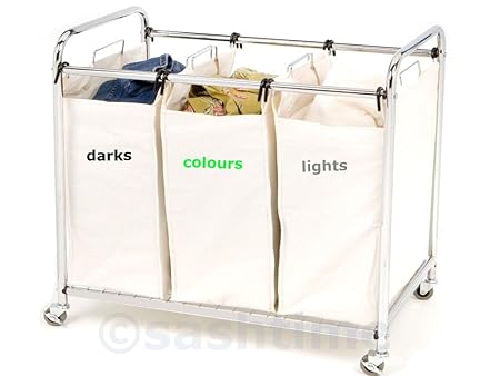 Express trading Wäschewagen, 3 Fächer, tragbar, Segeltuch: Amazon.de