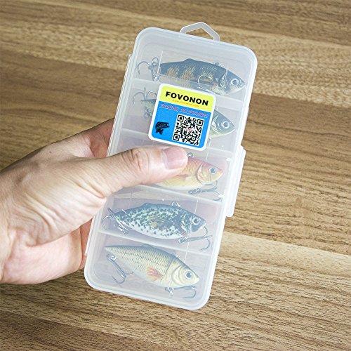 FOVONON Crankbaits Set Lure Fishing Hard Baits Swimbaits Boat Ocean Topwater Lures Kit Fishing Tackle Minnow Vib Set for Trout Bass Perch Fishing Lures with Box