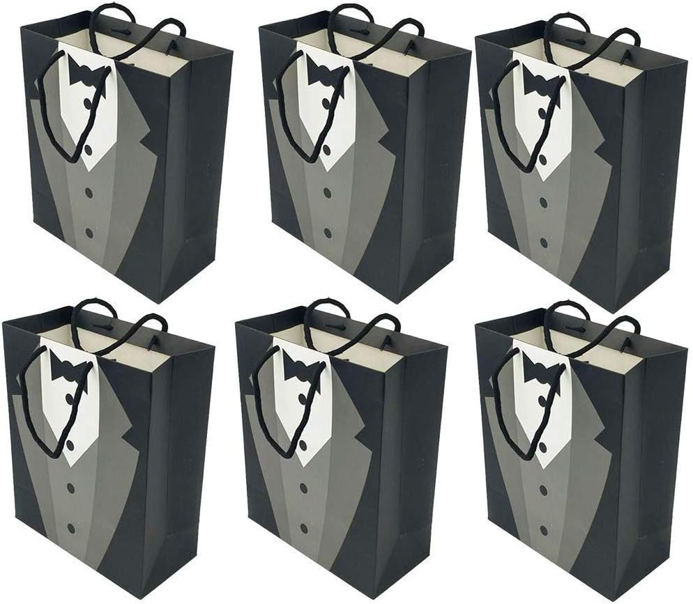 12PCS Groomsmen Bridesmaid Wedding Paper Gift Hand Bag Bridal Shower Bachelorette Party Hen Party Wedding Party Gifts Accessories 12PCS 1 Dozen Valentines Day (Black)