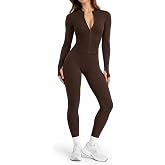 SUUKSESS Women 2 Piece Seamless Ribbed Workout Sets With Zip Up Jacket High Waisted Gym Yoga Leggings