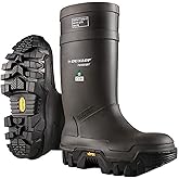 Dunlop Explorer Full Safety with Vibram Sole - Work boots for Men & Women - Waterproof Safety boots with Steel Toe - Rubber boots with cold insulation - Chemical and Slip Resistant - Black - Size 6-15