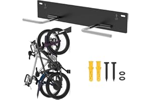 LEVENDOR Fat Tire Bike Rack Wall Mount Garage Storage,Fat Tire Bike Storage Rack for Garage,Heavy Duty Fat Tire Bike Wall Mount Hanger Hooks Max 100lbs,Vertical Fat Tire Mountain Bike Rack(Hold 2 Bikes)