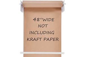 Fitous 48”Kraft Paper Dispenser Holder Wall Mount, Heavy-Duty Paper Cutter Butcher Paper Dispenser to Do Lists, DIY Drawing, Taking Note, Artwork, Daily Special - White