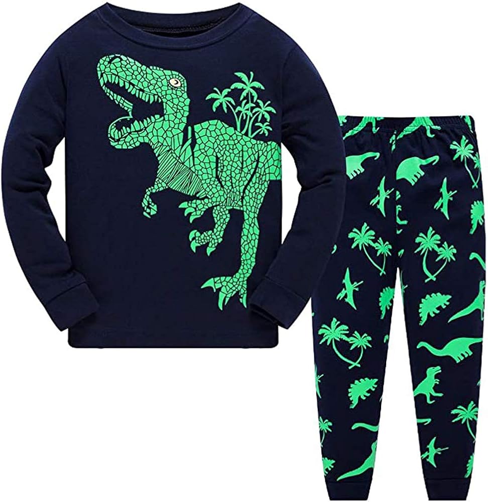 Boys Dinosaur Pyjamas Sets Children Kids 100 Cotton Pajamas Pjs
