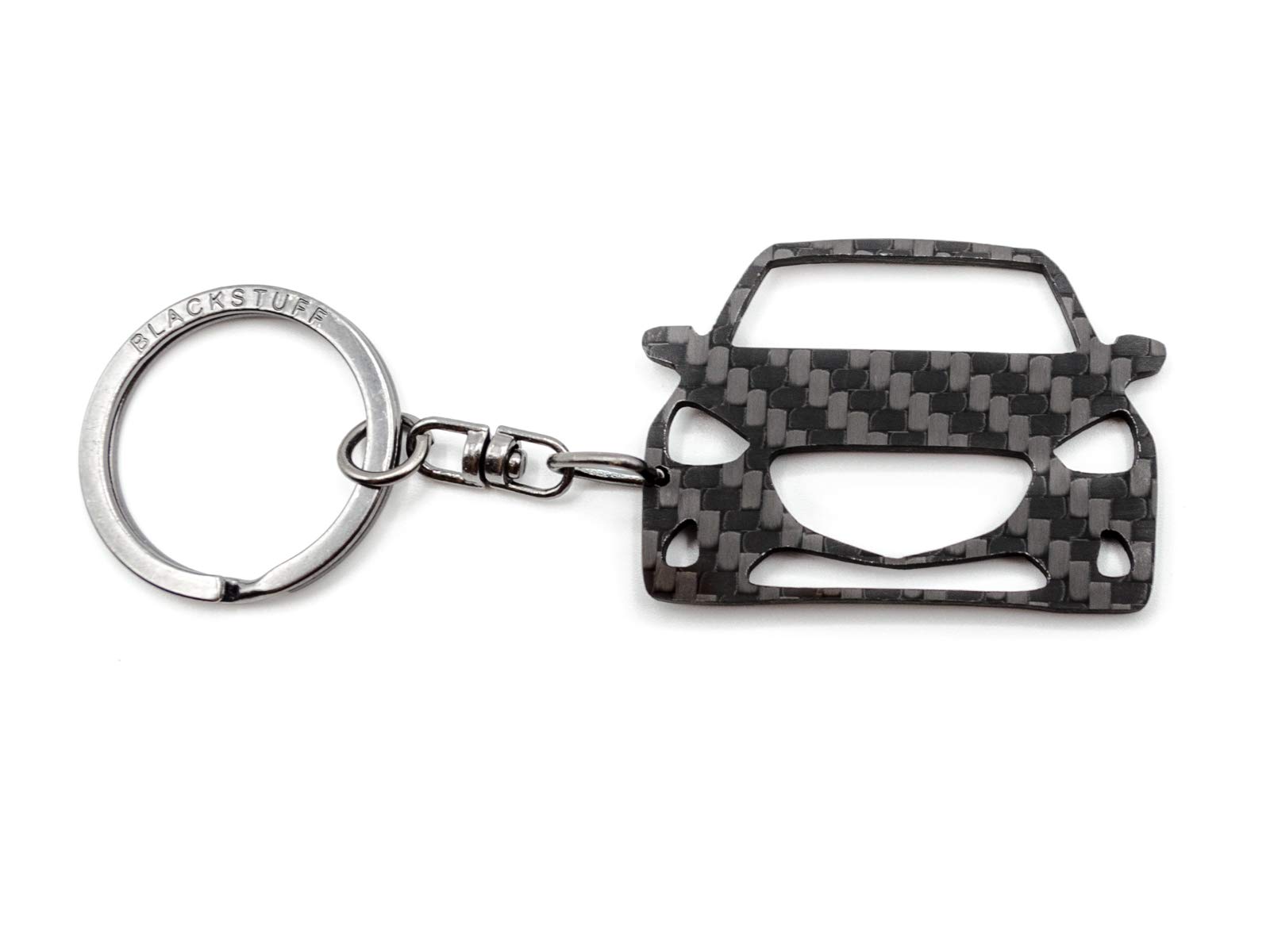 BlackStuff Carbon Fiber Keychain Keyring Ring Holder Compatible with 2 2014-2019 BS-758