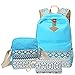 Aiduy School Backpack, Lightweight Canvas Bookbags Shoulder Daypack Handbag (Blue)