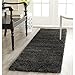 SAFAVIEH Milan Shag Collection Runner Rug - 2' x 6', Dark Grey, Solid Design, Non-Shedding & Easy Care, 2-inch Thick Ideal for High Traffic Areas in Living Room, Bedroom (SG180-8484)