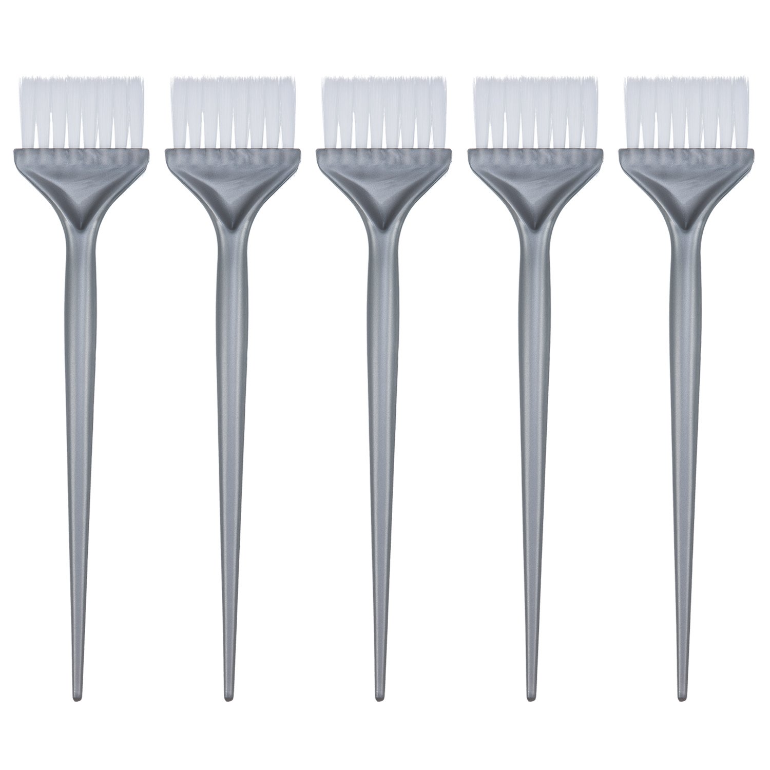 Mudder 5 Pack Hair Dye Coloring Brushes Hair Coloring Dyeing Kit Handle Salon Hair Bleach Tinting DIY Tool (Silver Grey) : Beauty
