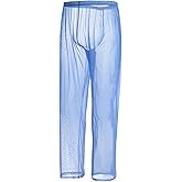 MUEBAIRES Men's See Through Pajamas Pants Mesh Breathable Sheer and Sexy Pants for Men