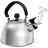 Whistling Tea Kettle for Stove Top, 2L Stainless Steel Teapot Kettles with Foldable Handle, Water Kettle Rapid Boiling Teapot