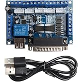 Acxico 1 pcs 5 Axis CNC Interface Adapter Breakout Board for Stepper Motor Driver Mach3 W/USB
