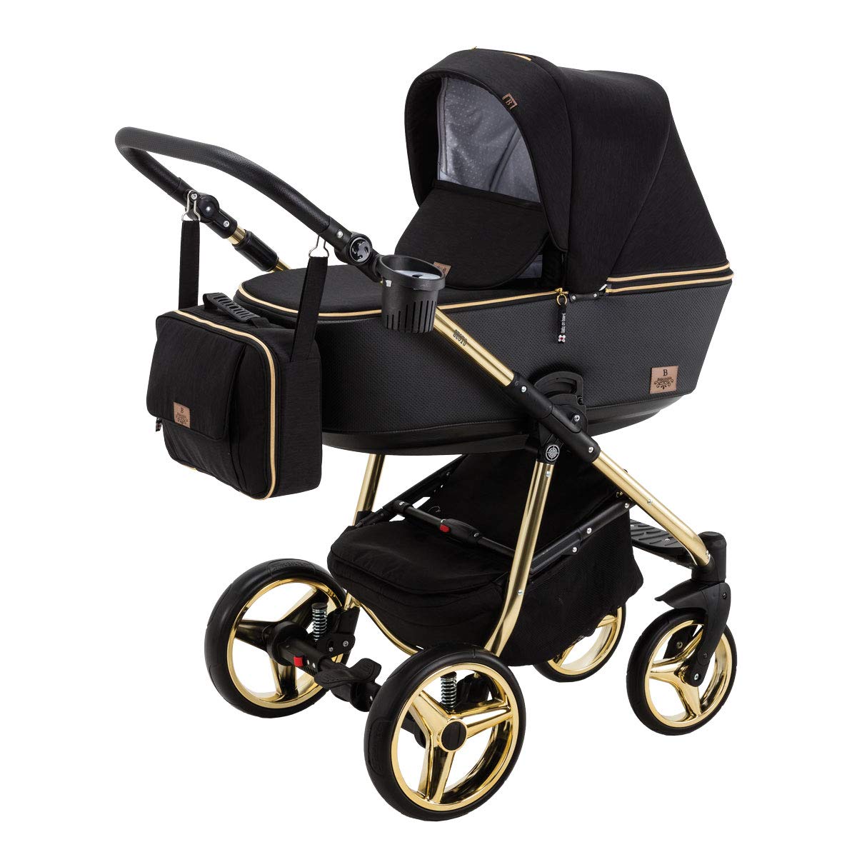 BeBe-Mobile Kinderwagen Kombikinderwagen 2in1 Kinderwagenset Babywanne Buggy Gusto Special GS85 Gold