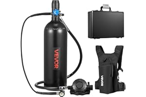 VEVOR Mini Scuba Tank, 1.9L Portable Diving Tank for Underwater Breathing, Reusable Lung Diving Cylinder up to 35 Minutes Div