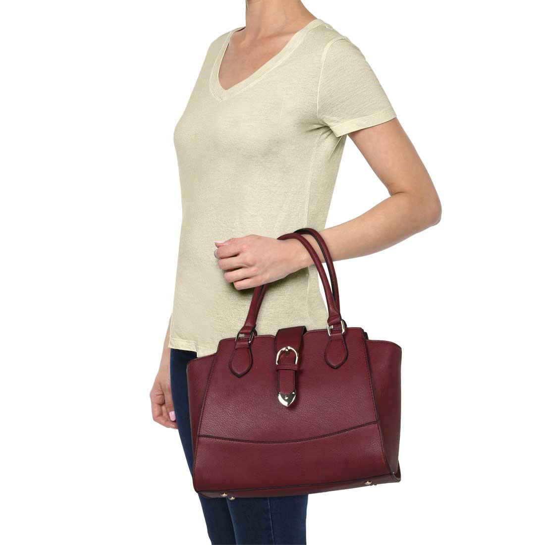 satyapaul women's satchel (marsala) ()