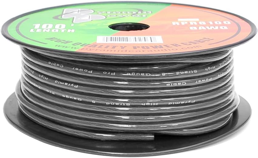 Pyramid RPB8100 Ground Wire 8-Gauge, 100 Feet, Flexible, OFC Cable Wire ...