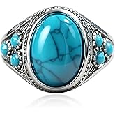 Uunuuo Turquoise Rings for Women Western Style Statement Thumb Knuckle Ring Trendy Boho Turquoise Jewelry Fashion Accessory Gift for Her