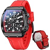 OLEVS Mens Watches Stylish Chronograph Waterproof Luminous Silicon Strap Multifunction Watches for Men Business White Men Wrist Watch