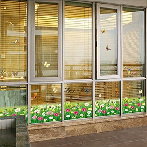 English Letters Butterflies Flowers Birds Baseboard Skirting Line Window Wall Sticker Paper Home Decal Wall Vinyl PVC Art Picture Murals DIY Stick for Kids Baby