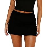 Hafailia Womens Mini Skorts Sexy Mid-Waisted Pencil Bodycon Skirt Front Shorts Back
