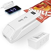SROKIO 2 in 1 snack bag sealer,Mini Bag Sealer, USB C Rechargeable heat sealer machine for snacks, Candies & Food Storage Saver Portable Chip Heat Seal & Cutter