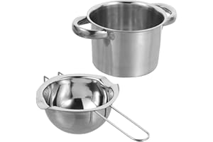 VICASKY Stainless Steel Double Boiler Pot for Stove Top Chocolate Melting Candy Butter Cheese Heating (14cm Outer + 400ml Mel