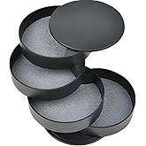TIMESETL Jewelry Organizer, Small Jewelry Storage Box Earring Holder for Women, 4-Layer Rotating Travel Jewelry Tray Case wit