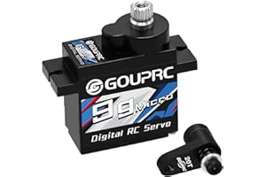 GOUP RC GOUPRC 9G Micro Digital Servo of Metal Gears for ARRMA Granite GROM 1/18 Typhon GROM 1/14 Mini Mojave GROM 1/14 RC Car Buggy Truck, Upgrade Servo Parts with 20T Servo Horn Black