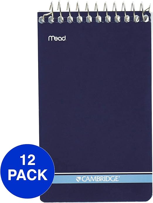 Mead Cambridge 3 x 5Inch Wirebound Memo Book, Black, 70