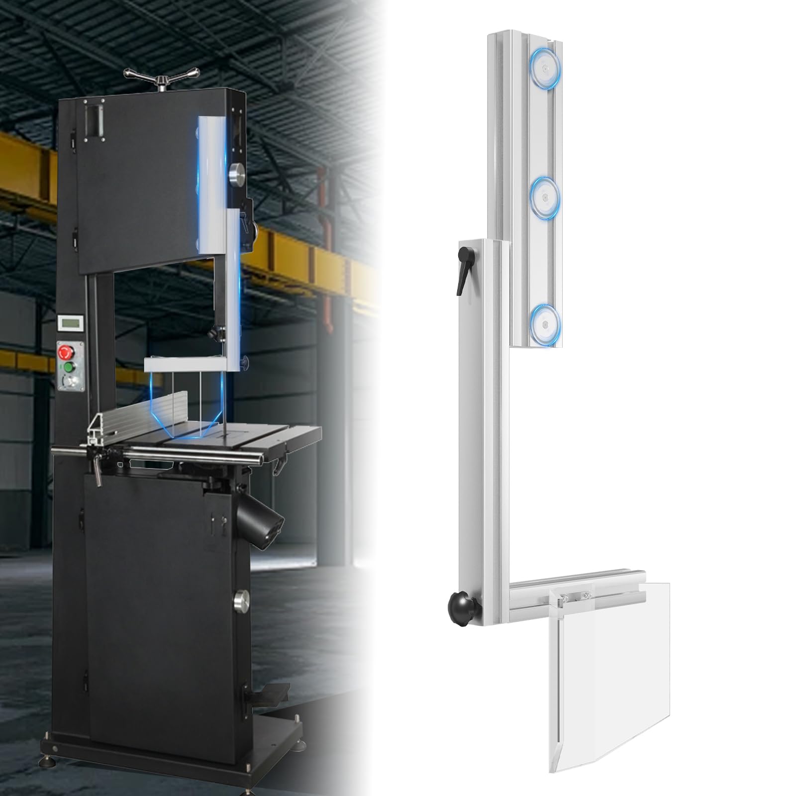 Photo 1 of Magnetic Vertical Band Saw Guard, Made of Aluminum Alloy, No Drilling Required, Band Saw Safety Accessories, Suitable for Most Small And Medium-Sized Wood And Metal Cutting Bandsaw