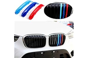 Goodream Tricolored Grille Insert Trims Compatible with BMW 2016-2019 X1 Accessories for Sport 8-Beams Kidney Grille