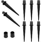Biaungdo 8 Pack Metal Stakes, 5.3 Inch Solar Light Replacement Stakes, Black Outdoor Ground Stake for Yard Landscape Garden Pathway Patio Lamps Pole