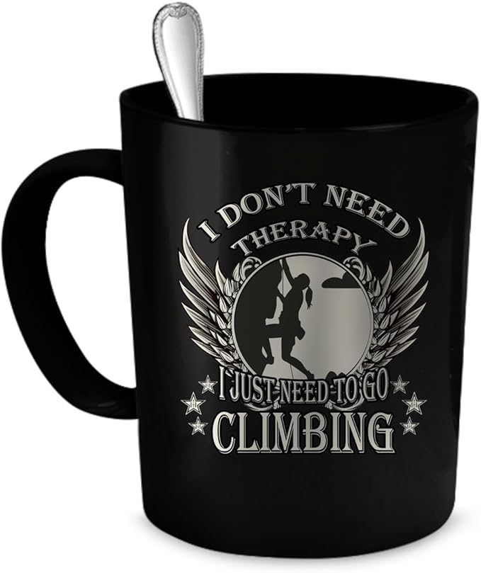 Rock Climbing Coffee Mug. Rock Climbing gift 11 oz. black
