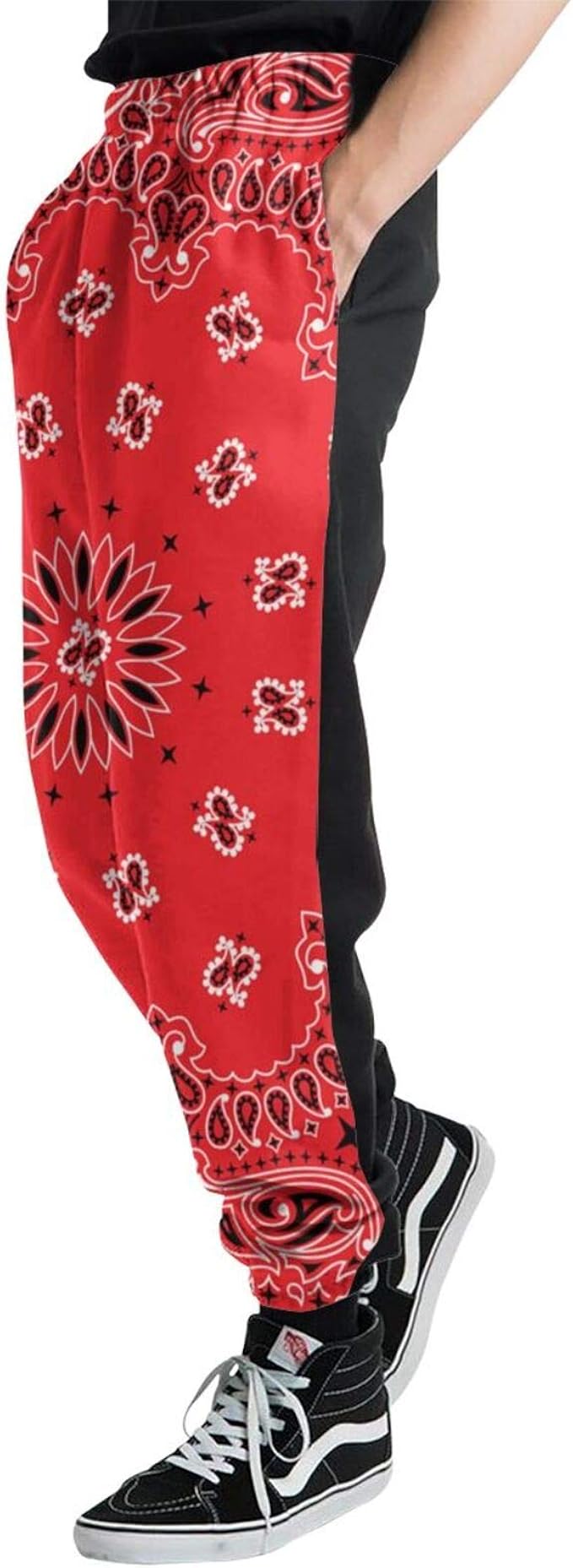 Bandana Colorful Red Men/Women Sweatpants Funny Joggers Pants Sports Trousers with Drawstring S