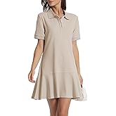 YEXPINE Polo Dress for Women Short Sleeve Ruffle Hem Golf Tennis Summer Mini Dresses