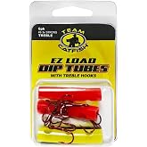 Team Catfish EZ Load Dip Tubes with 6 Treble Hooks &amp; Vented Tubes, Multi | 6 vented dip tubes, Size 6 treble hooks, bait-holding design, ideal for catfish, dip baits, and long-lasting casts