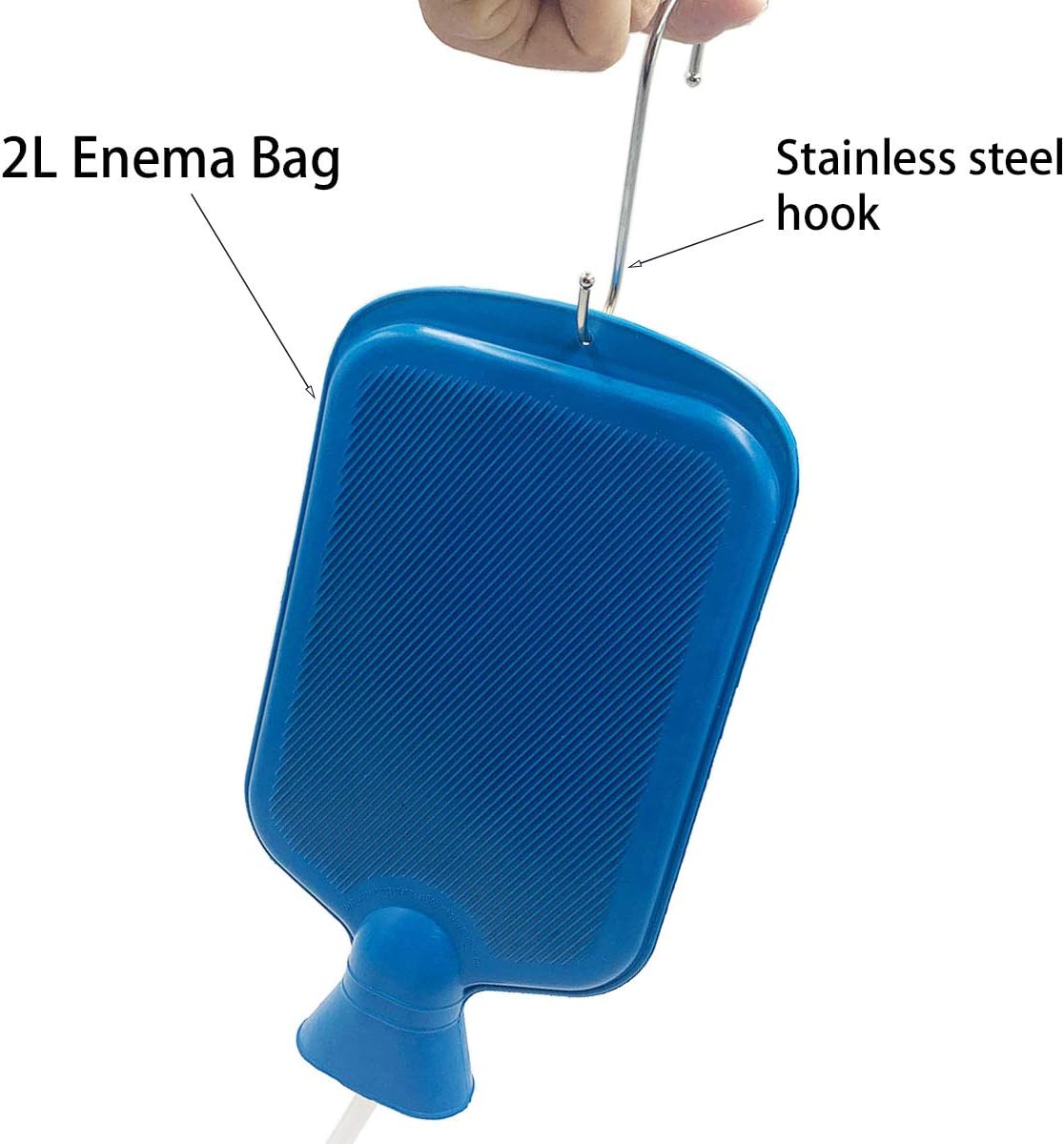 Smokitcen Enema Kit – 2L Enema Bag– 5.0ft. Long Silicone Hose – 5 Multi-Size Reusable Tips – Controlled Water Flow – for Colon Detox Cleanse Enemas: Health & Personal Care
