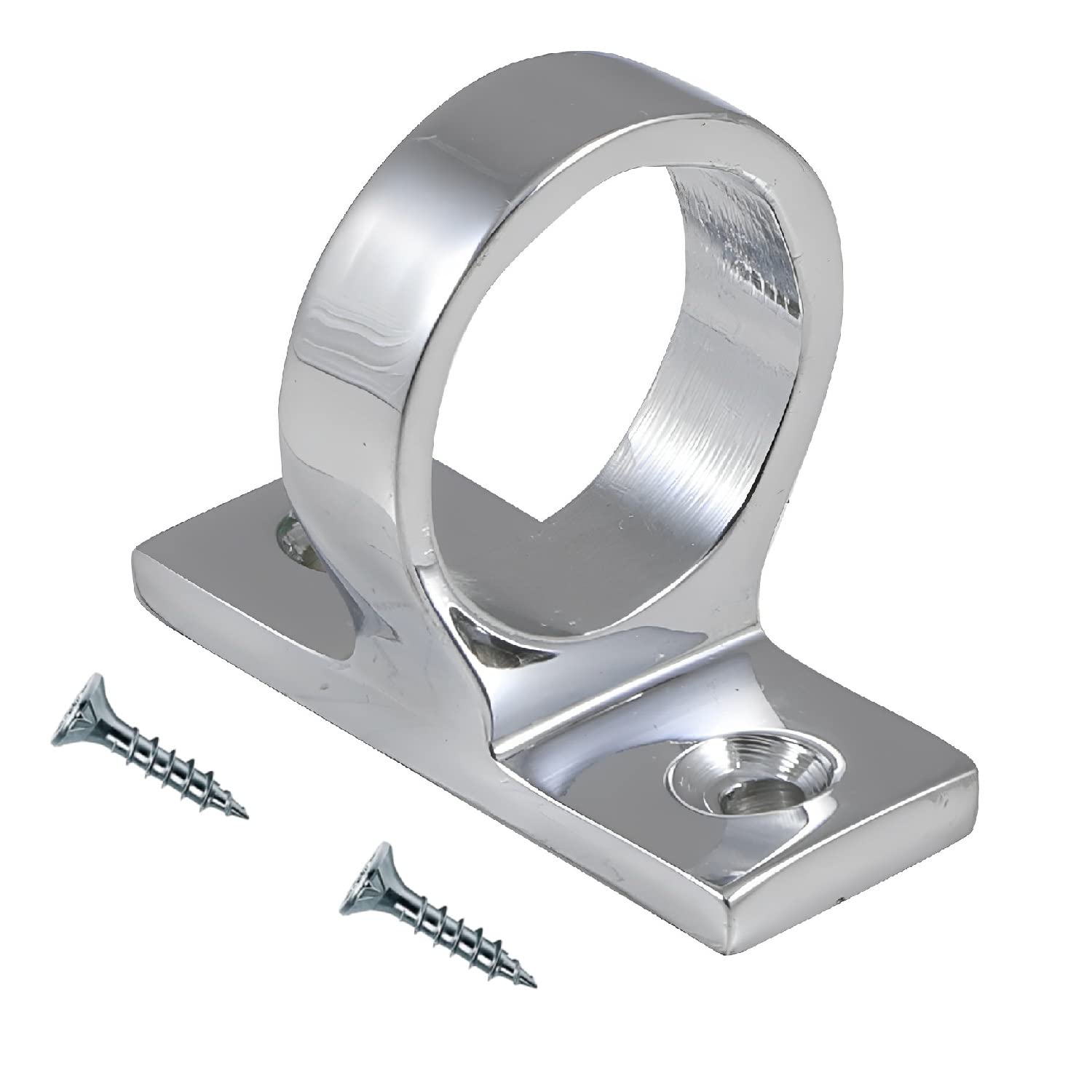 TERF®Heavy Duty Traditional Polished Chrome Sash Eye Ring Window Lift Pull Handle Sash Window Lift Pull Sliding Handle Including Fixing Screw - Pack of 1