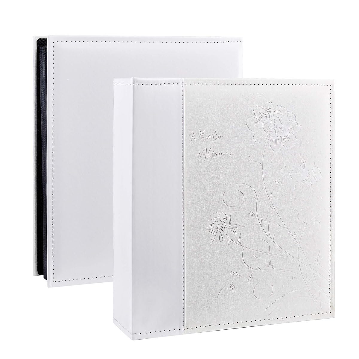 Miaikoe Photo Album 6x4 400 Photos Slip in, Extra Large Capacity Leather Cover Wedding Family Picture Albums Holds 400 Vertical 10x15cm Landscape Photos(White)