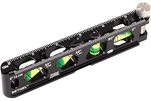 BETHEL Torpedo Level, Magnetic Conduit Level with 4 Vials, V-Groove and Magnet Track, Aluminum Alloy Construction, High Viz Black (6 inch)