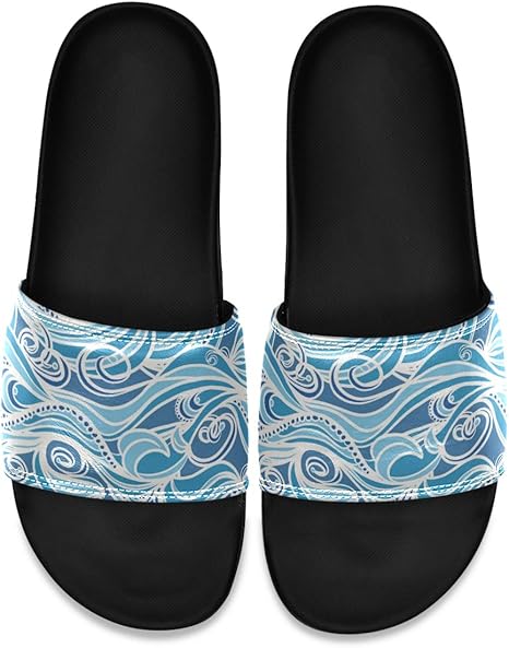 Amazon Co Jp サンダル 和風 波の柄 スリッパ バルコニー靴 シャワーサンダル メンズ バススリッパ ベランダサンダル カジュアル 厚底3cm 抗菌 ベランダ ルームシューズ 軽量 滑り止め 柔らかい 室内 室外履き ホーム キッチン