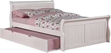kids white sleigh bed