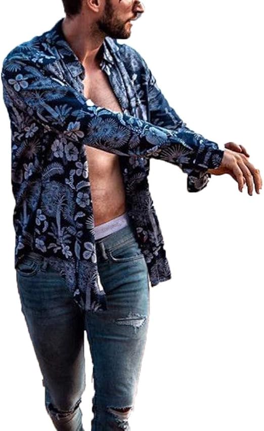 ZGNB Herrenhemd, bedrucktes, lässiges, bequemes und modisches