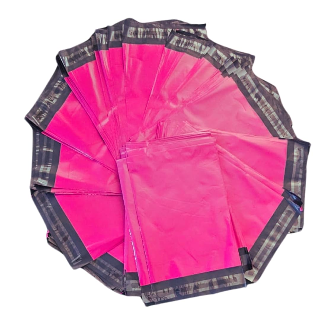 EJRange 100 Mailing Bags – Strong and Waterproof Postal Bags | Self-Seal Poly Mailers & Postage Bags for Secure Packaging, Shipping & Delivery (6 x 9" (165 x 230mm), Pink, Pack of 100)
