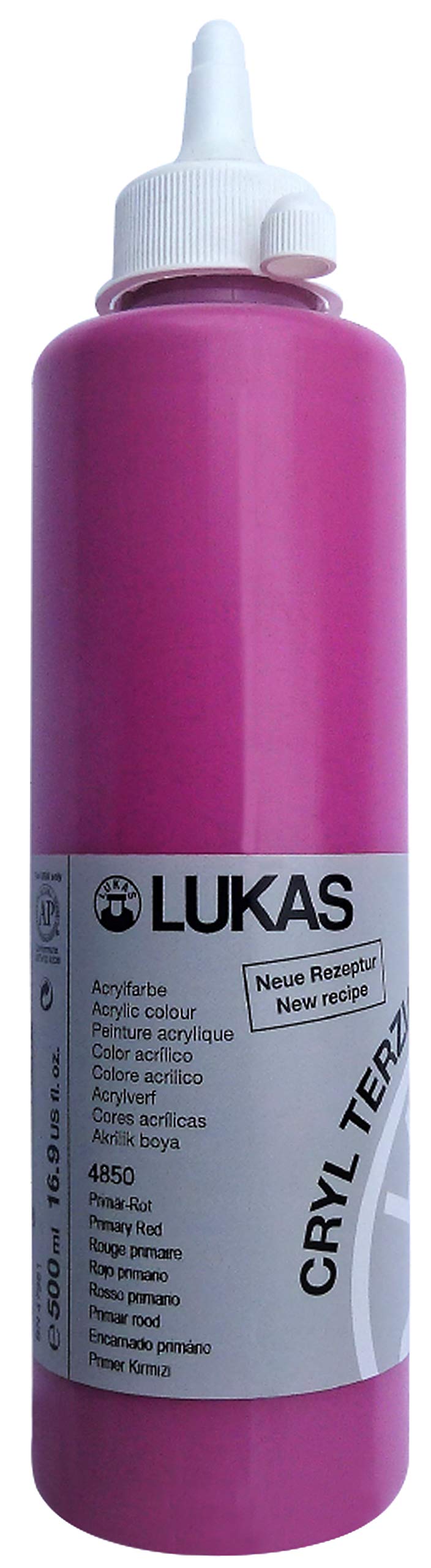 LUKAS CRYL TERZIA 500 ml - Acrylic Paint in Study Quality - Colour Primary Red — image 1