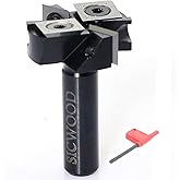 Slab Flattening Router Bits 1/2 Shank, 1-1/2”Cut Dia, 2+2 Insert Carbide, CNC Spoilboard Surfacing Router Bits, for Flycutter
